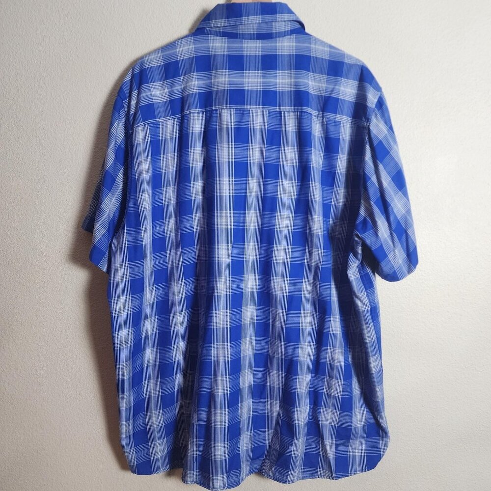 Dixxon Flannel Shirt Mens 3XL Blue Pine Avenue Plaid Short Sleeve Bamboo - Picture 8 of 10